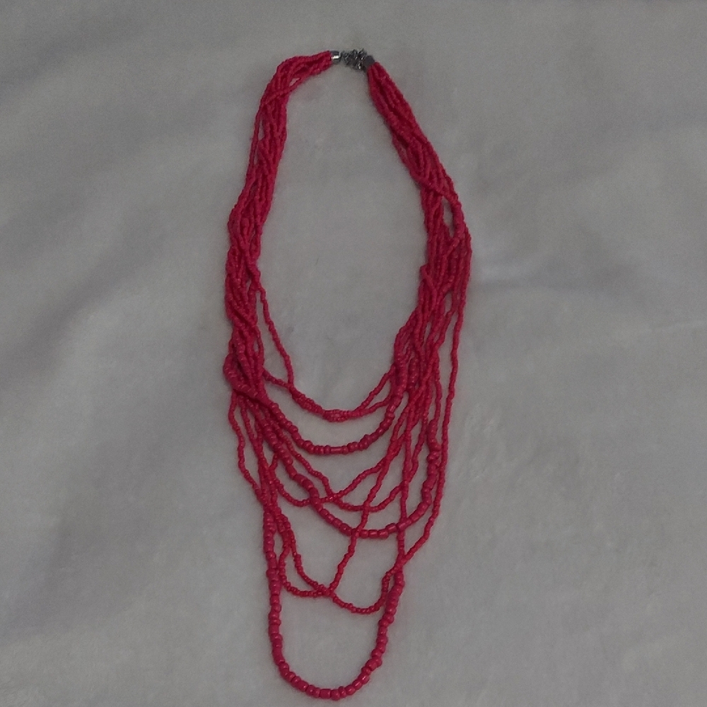 6/$10 Chic Fushia/pink  Multi-Strand Necklace
